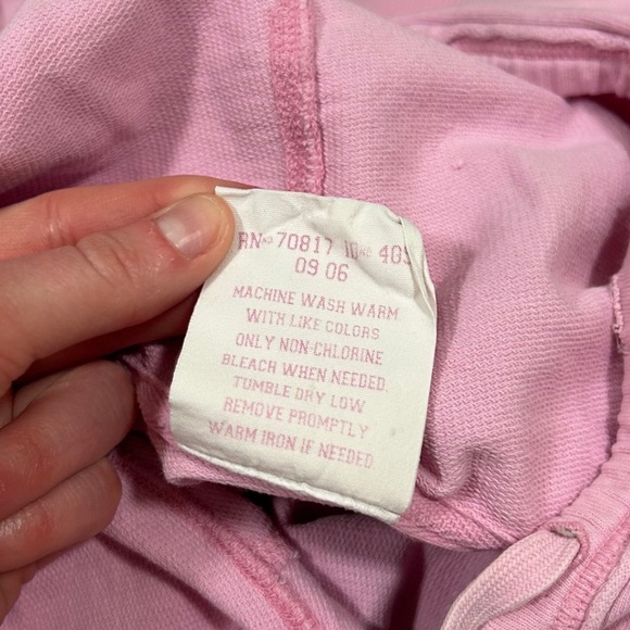 Y2K VTG Victoria's Secret PINK Forever Cropped Hoodie Pink 2006 Distressed - Picture 7 of 9